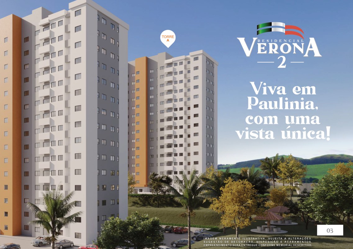 Perspectiva dos edifícios do Residencial Verona 2